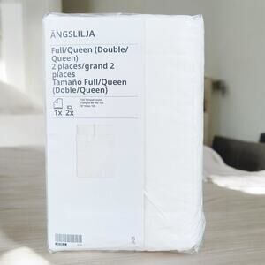 IKEA ANGSLILJA White Cotton Full/Queen Duvet Cover & Pillowcases